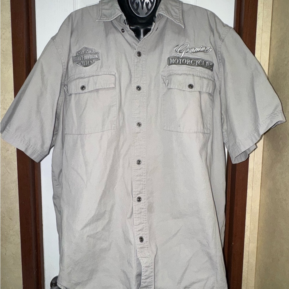 Harley-Davidson Tan Button Down Shirt - Picture 8 of 10